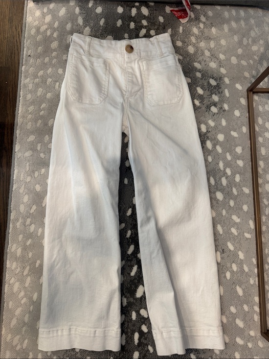 Anthropologie Denim - Anthropologie White Wide-Leg Jeans with Front Patch Pockets